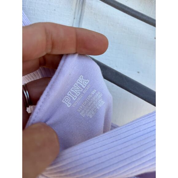 Pink Victoria Secret Mini Dress, Built in Shorts, Ribbed Purple, Sz S - Picture 5 of 6